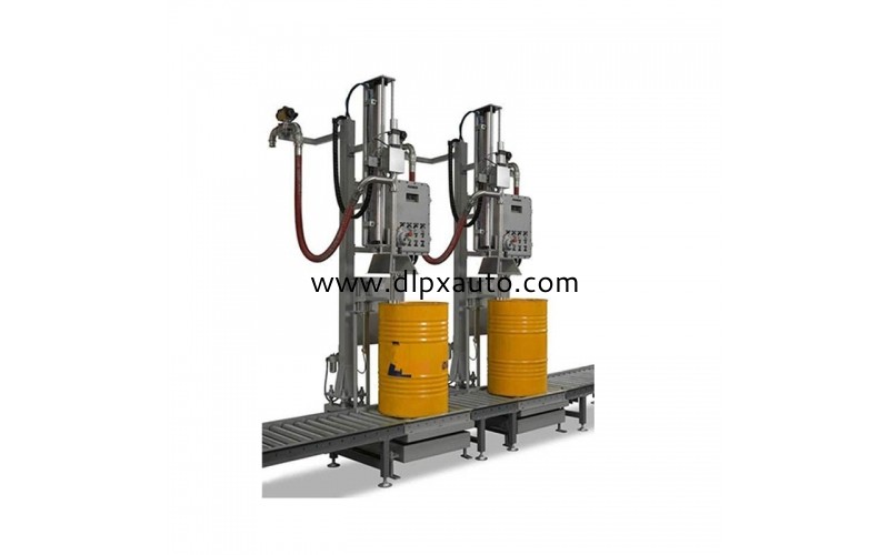 200L全自動(dòng)化工液體 雙頭 鐵桶灌裝機(jī)